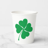 Gobelets En Papier Cute Green Lucky 4 coeur feuille Clover shamrock (Verso)