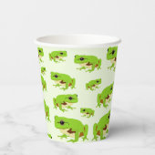 Gobelets En Papier Cute Green Tree Frog Motif (Verso)