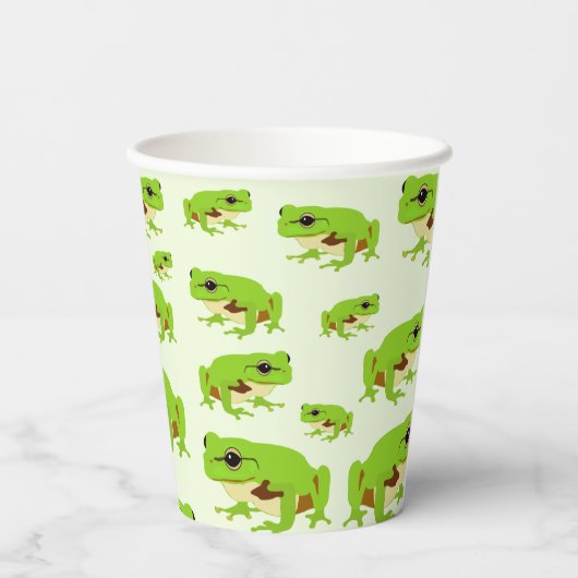 Gobelets En Papier Cute Green Tree Frog Motif (Verso)