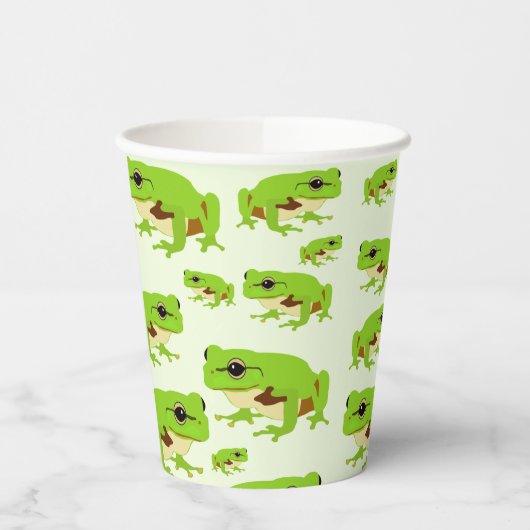 Gobelets En Papier Cute Green Tree Frog Motif (Gauche)