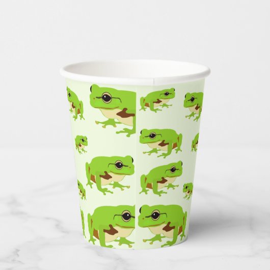 Gobelets En Papier Cute Green Tree Frog Motif (Droite)