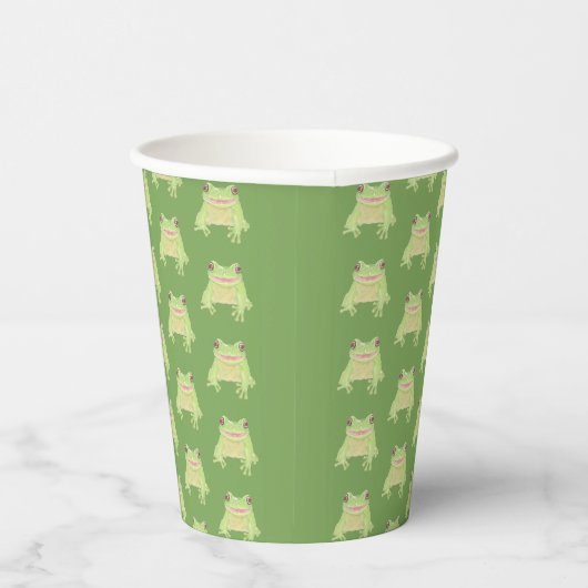 Gobelets En Papier Cute Green Tree Frog - motif. (Droite)