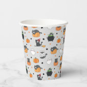 Gobelets En Papier Cute Halloween Chats et Fantômes Motif (Verso)