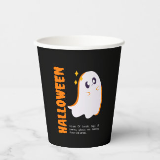 Gobelets En Papier Cute Halloween Ghost Paper Cup - Black Spooky