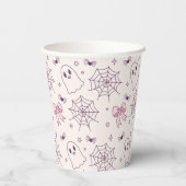 Gobelets En Papier Cute Halloween Ghost & Spiderweb Motif (Verso)