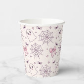 Gobelets En Papier Cute Halloween Ghost & Spiderweb Motif (Gauche)