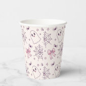 Gobelets En Papier Cute Halloween Ghost & Spiderweb Motif (Droite)