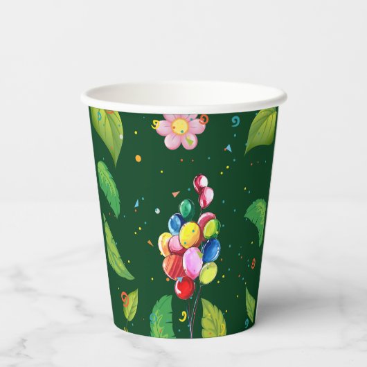 Gobelets En Papier Cute Hamster Botanical à thème fête d'anniversaire (Verso)