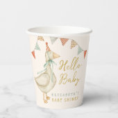 Gobelets En Papier Cute Hello Baby Baby shower de canard (Verso)