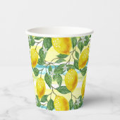 Gobelets En Papier Cute Hip Tropical Summer Lemon Fruit Art Motif (Recto)