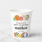 Gobelets En Papier Cute It's Game Time Sports Balls Anniversaire de e (Verso)