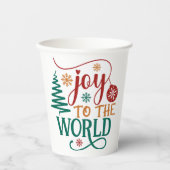 Gobelets En Papier Cute 'Joy to the World' Christmas (Recto)