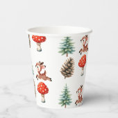 Gobelets En Papier Cute Jumping Baby Reindeer Over Mushroom Christmas (Verso)
