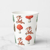 Gobelets En Papier Cute Jumping Baby Reindeer Over Mushroom Christmas (Droite)