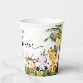 Gobelets En Papier Cute Jungle Safari Animaux Fête Baby shower (Verso)