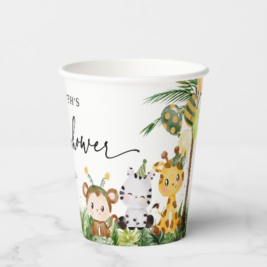 Gobelets En Papier Cute Jungle Safari Animaux Fête Baby shower (Verso)