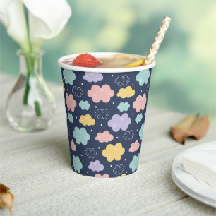 Gobelets En Papier Cute Kawaii Cloud Motif Coupes de papier