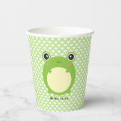 Gobelets En Papier Cute Kawaii Frog Personnalisé (Recto)