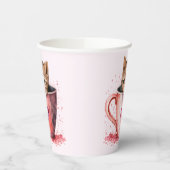 Gobelets En Papier Cute Kitten dans un Teacup avec les coeurs (Gauche)