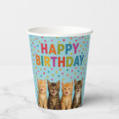 Gobelets En Papier Cute kittens tasses de papier d'anniversaire! (Verso)