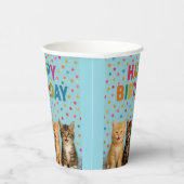 Gobelets En Papier Cute kittens tasses de papier d'anniversaire! (Droite)