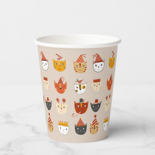 Gobelets En Papier Cute Kitty Chat (Verso)