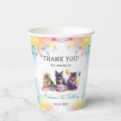 Gobelets En Papier Cute Kitty Chat 1er anniversaire (Verso)