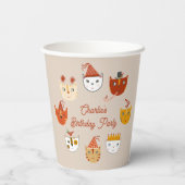 Gobelets En Papier Cute Kitty Chat Personnalisé Anniversaire (Verso)