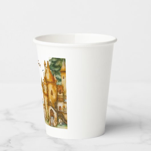 Gobelets En Papier Cute Knight Dragon Castle Anniversaire Fête Enfant (Gauche)