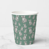 Gobelets En Papier Cute Koala Eucalyptus Motif vert (Verso)