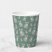 Gobelets En Papier Cute Koala Eucalyptus Motif vert (Gauche)