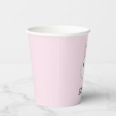 Gobelets En Papier Cute lapin blanc sur rose (Droite)