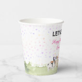 Gobelets En Papier Cute Let's Pawty Rose Custom Chig fête d'anniversa (Droite)