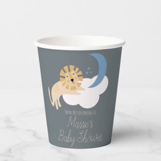 Gobelets En Papier Cute Lion Lon Cloud Baby shower Merci (Recto)