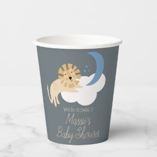 Gobelets En Papier Cute Lion Moon Cloud Baby Shower Merci