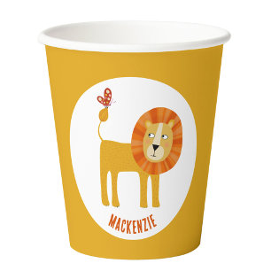 Gobelets En Papier Cute Lion Personnalisé