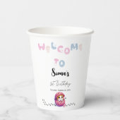 Gobelets En Papier Cute Little Kitten 1ère fête d'anniversaire (Verso)