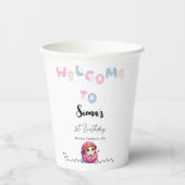 Gobelets En Papier Cute Little Kitten 1ère fête d'anniversaire (Recto)