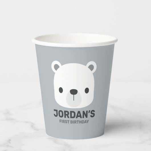 Gobelets En Papier Cute Little Polar Bear (Recto)
