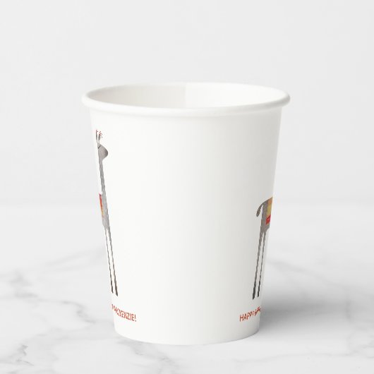 Gobelets En Papier Cute Llama Alpaca Nom personnalisé Anniversaire Fê (Gauche)