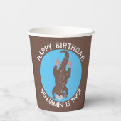 Gobelets En Papier Cute loutre plongée personnalisées dessin animé an (Verso)