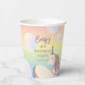 Gobelets En Papier Cute Magical Rainbow Unicorn Girl Birthday Party (Verso)