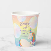 Gobelets En Papier Cute Magical Rainbow Unicorn Girl Birthday Party (Recto)