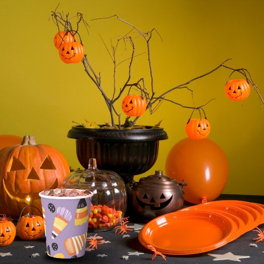Gobelets En Papier Cute maïs blanc Halloween