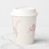 Gobelets En Papier Cute Minimal Modern Pink Cream Script Galentines  (Gauche)