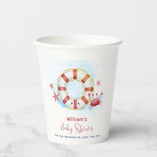 Gobelets En Papier Cute moderne Crabe Nautique Baby shower d'étoiles 
