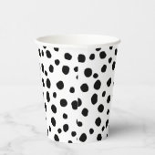 Gobelets En Papier Cute moderne noir et blanc Motif de points Dalmati (Droite)