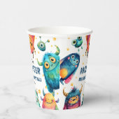 Gobelets En Papier Cute Monster Mash Aquarelle pour enfants fête d'an (Droite)