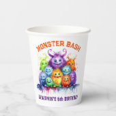 Gobelets En Papier Cute Monstres Anniversaire de enfant Coupes de pap (Verso)