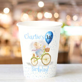 Gobelets En Papier Cute Mouse Animal Bicyclette garçon 1er anniversai